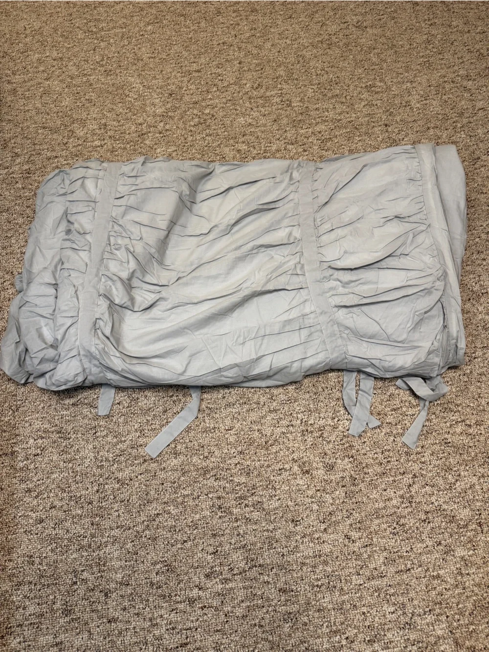 Pottery Barn Light Gray Ruffled Duvet Cover Set